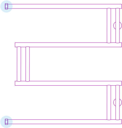 Сунержа High-Tech M 600x600 Водяной полотенцесушитель