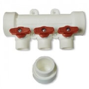 Kalde Коллектор c воздухоотводчиком 3вых./ручки красные 40 х 20