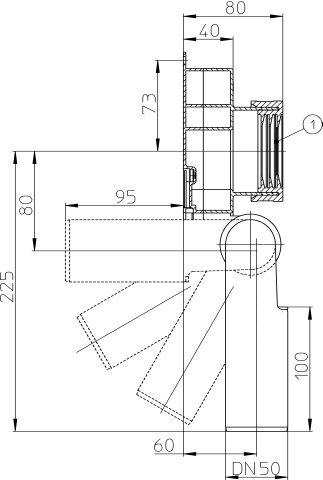 HL 430/40 Сифон для писсуара DN40