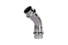 Rommer Угольник 45° ВПр-ВПр 15х15мм, из нержавеющей стали, прессовой, арт. RSS-0005-000015