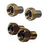 Комплект присоединительных патрубков (2 гайки, 2 патрубка, 2 прокладки) для обратного клапана типа 223