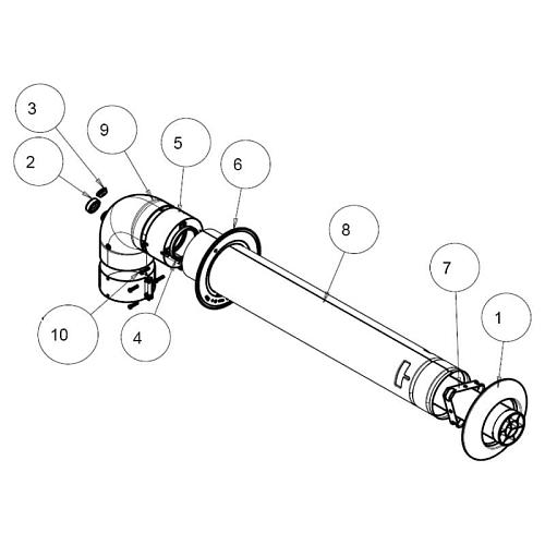 Комплект для горизонтального прохода через стену 60/100 мм 1000 мм